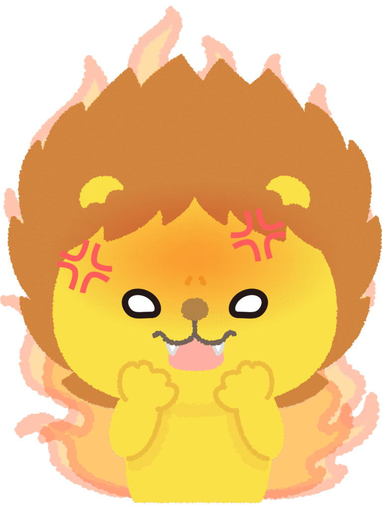 怒るライオン