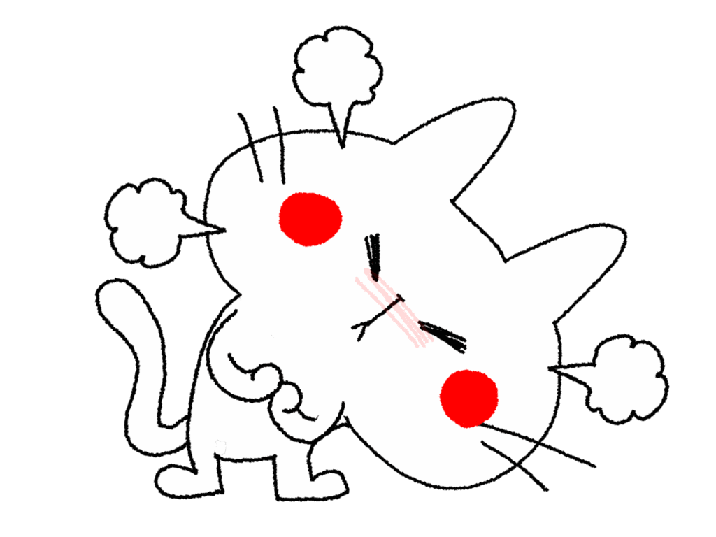 怒っているねこ