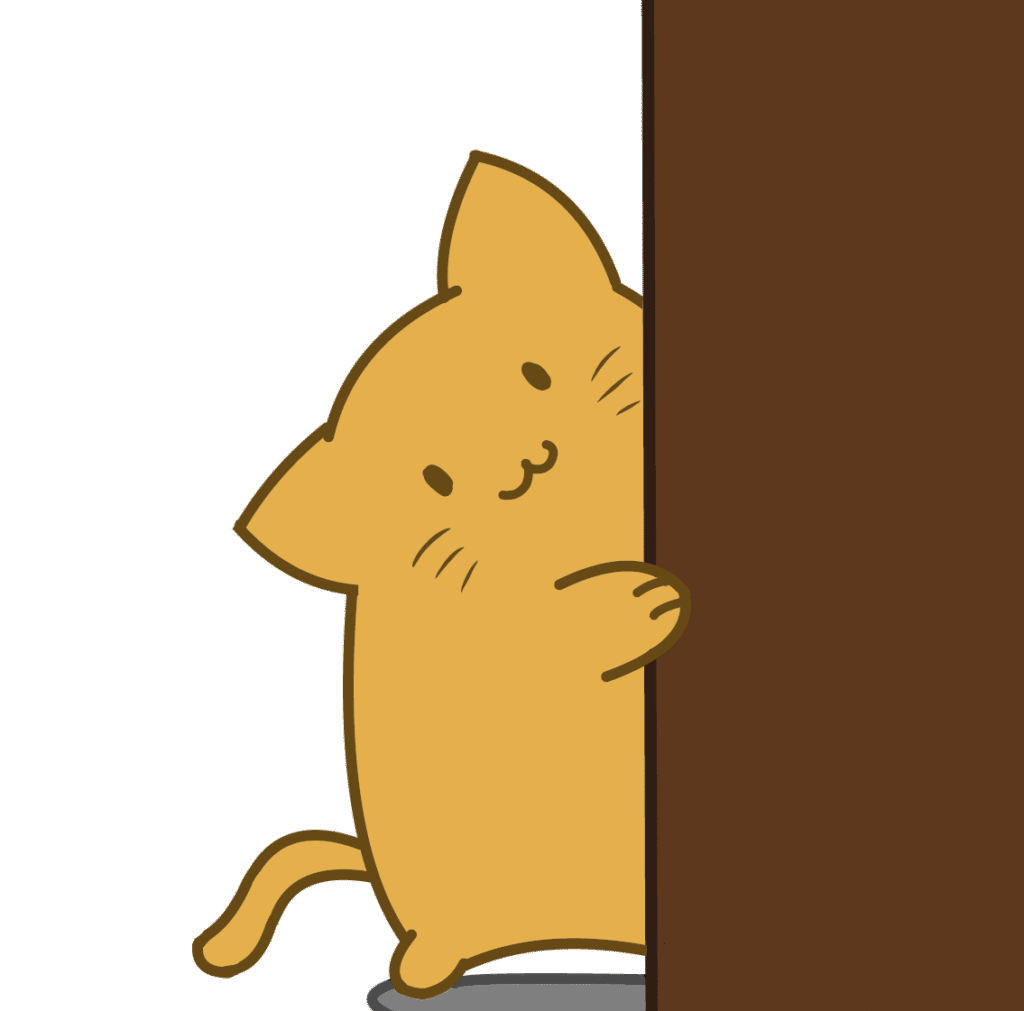 扉からチラ見する猫