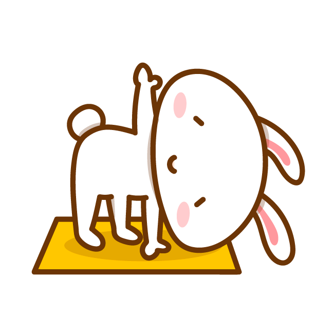 ヨガをするうさぎ