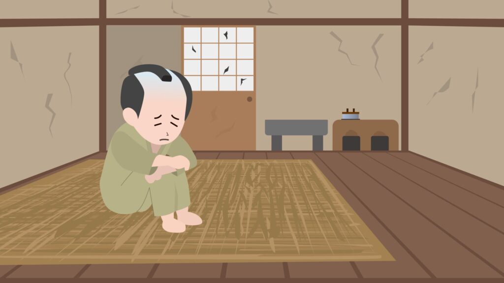 飢饉により貧乏な人