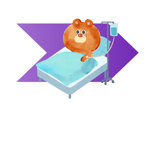 点滴をするくま