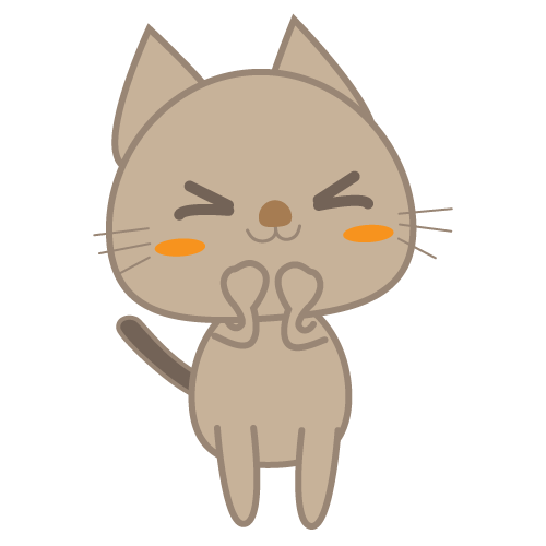 ぎゅっと目を瞑って応援する猫