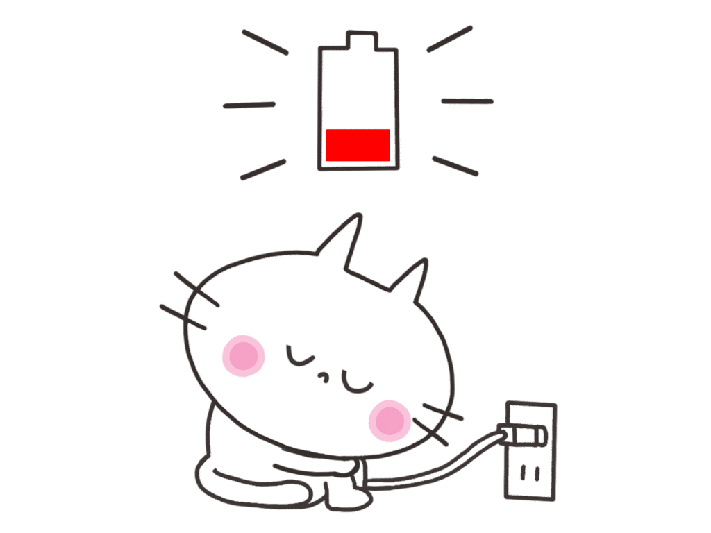 充電中の猫