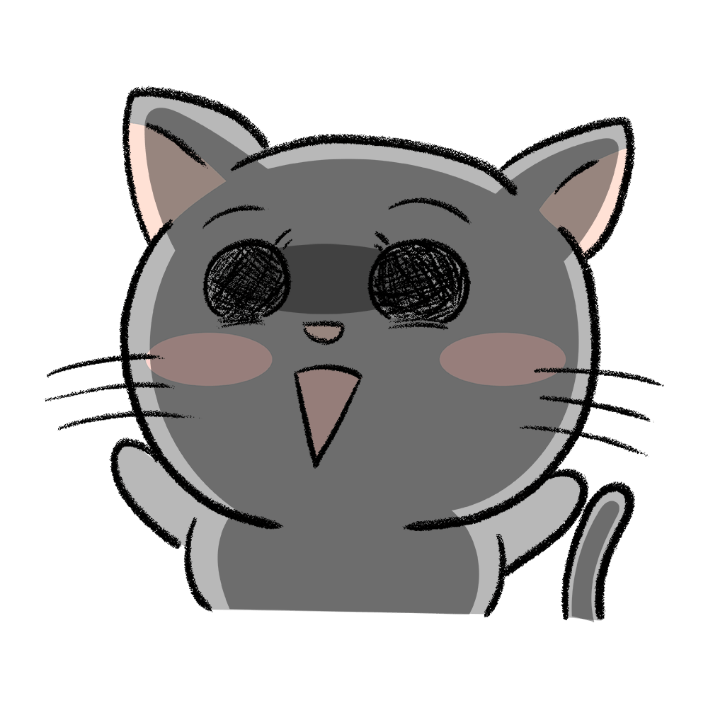 目が笑っていない猫