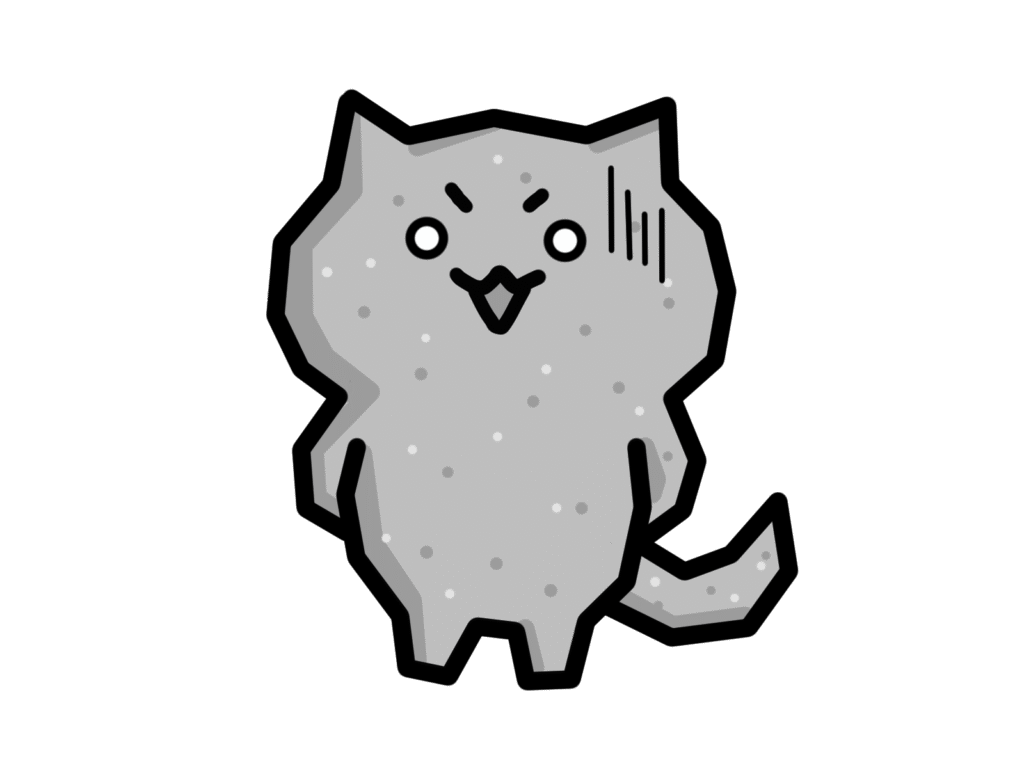 カチコチに固まっている猫