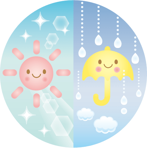 晴れと雨のイラスト