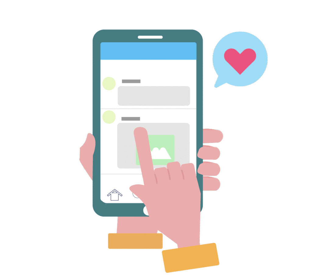 スマホを操作しているイラスト