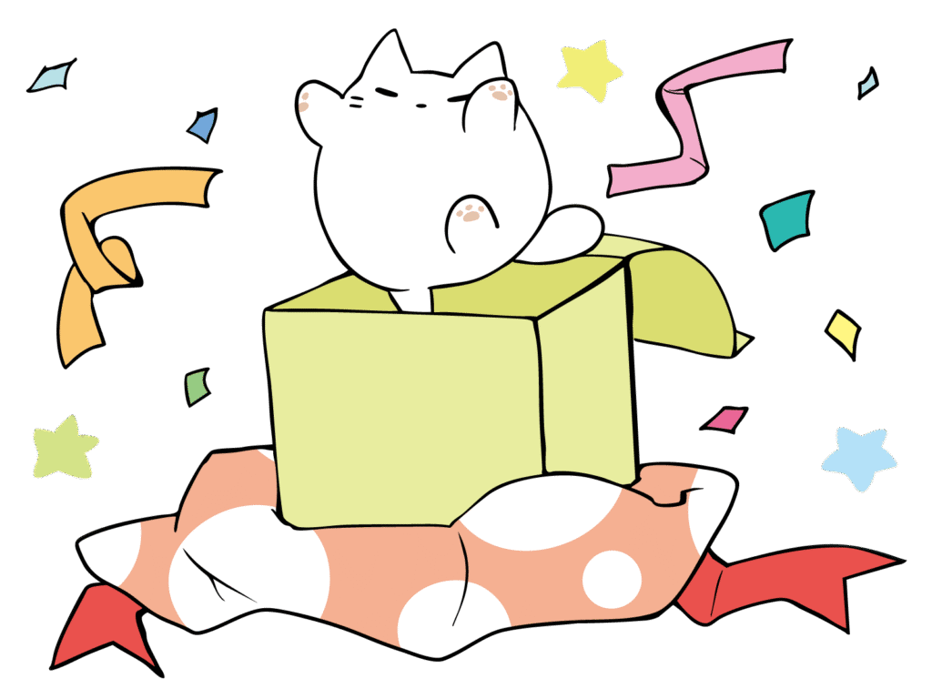 箱から飛び出す猫