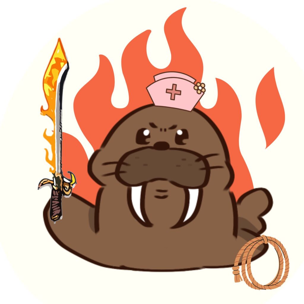 不動明王のようなナースのセイウチ