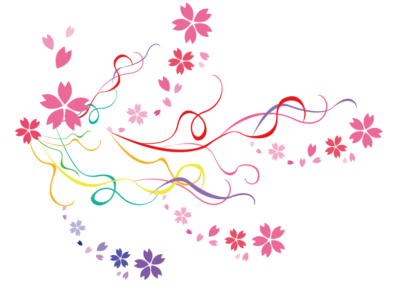 花が広がるイラスト