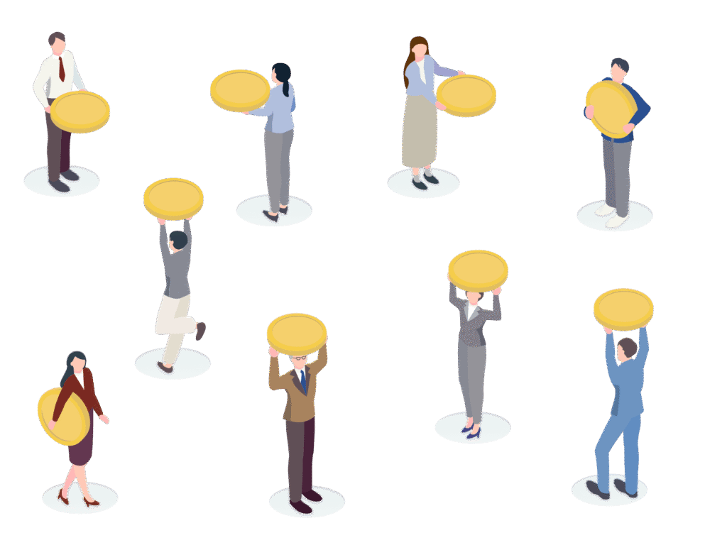 お金を持ち歩く人々