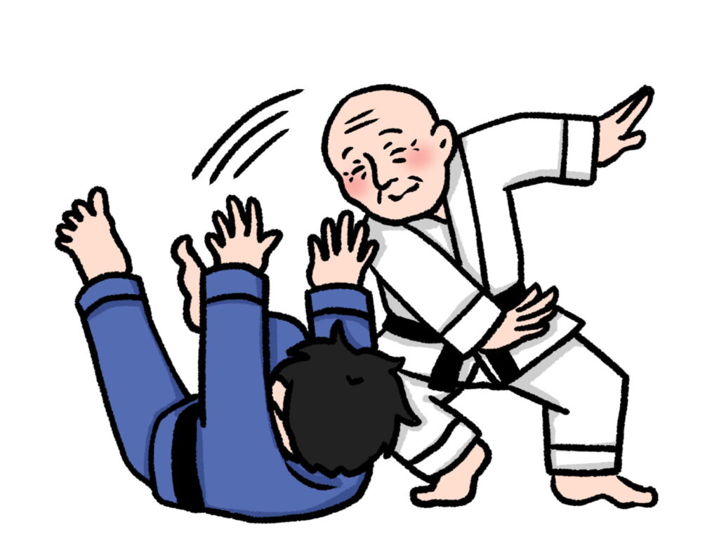 合気道のイラスト|相手の力を利用して流れを変える