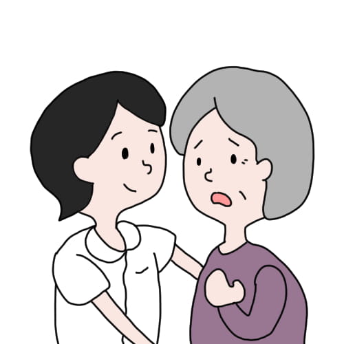 看護師が患者さんに寄り添うイラスト|傾聴と対話